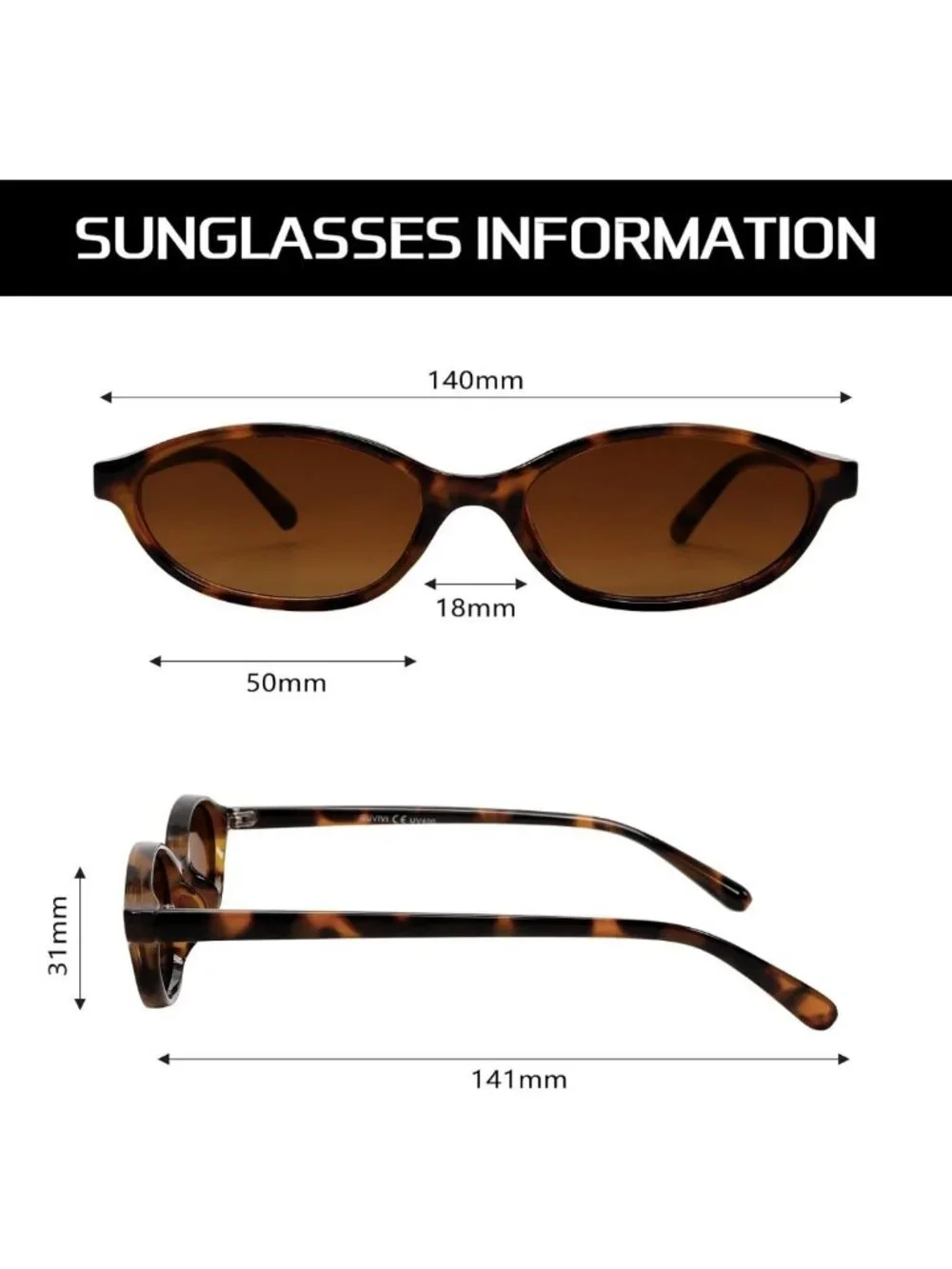 Retro Cat Eye Sunglasses for Women - 90s Oval Shades with UV Protection